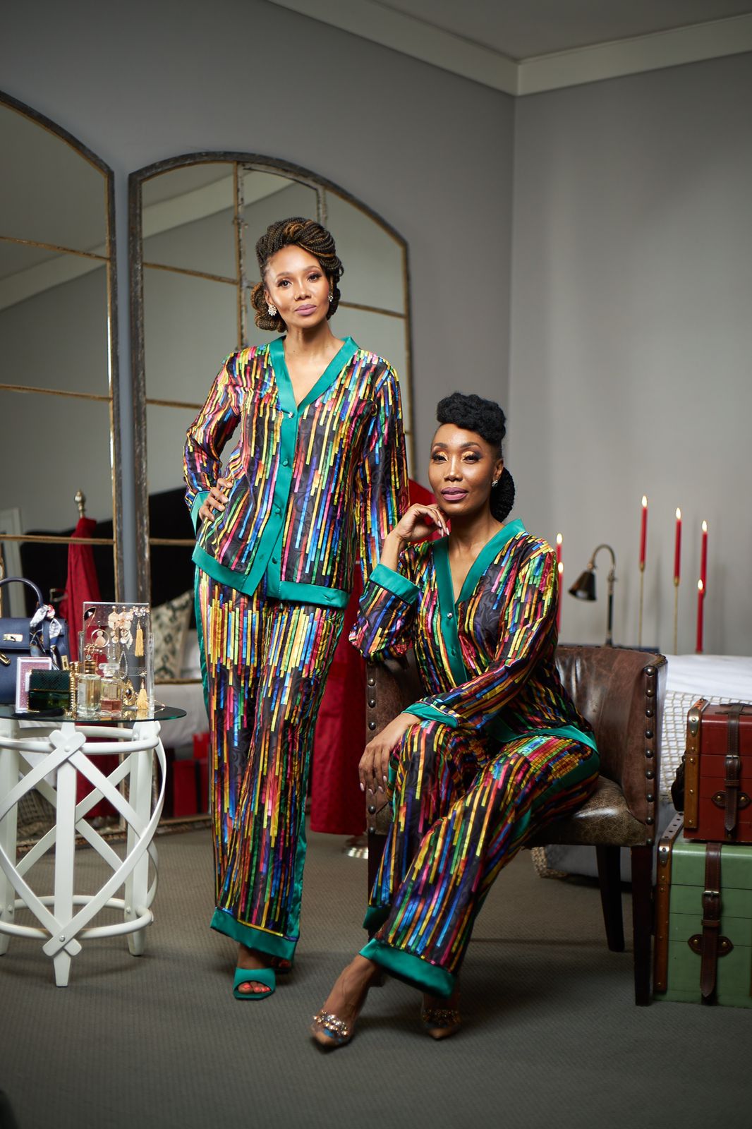 Uber Luxury Signature - Festive Luxe - Green and Black  - Ladies (Full Print)